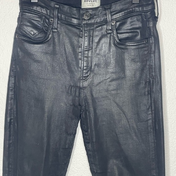 AGOLDE jeans leatherette sz 27 Sophie high rise black - Picture 4 of 9